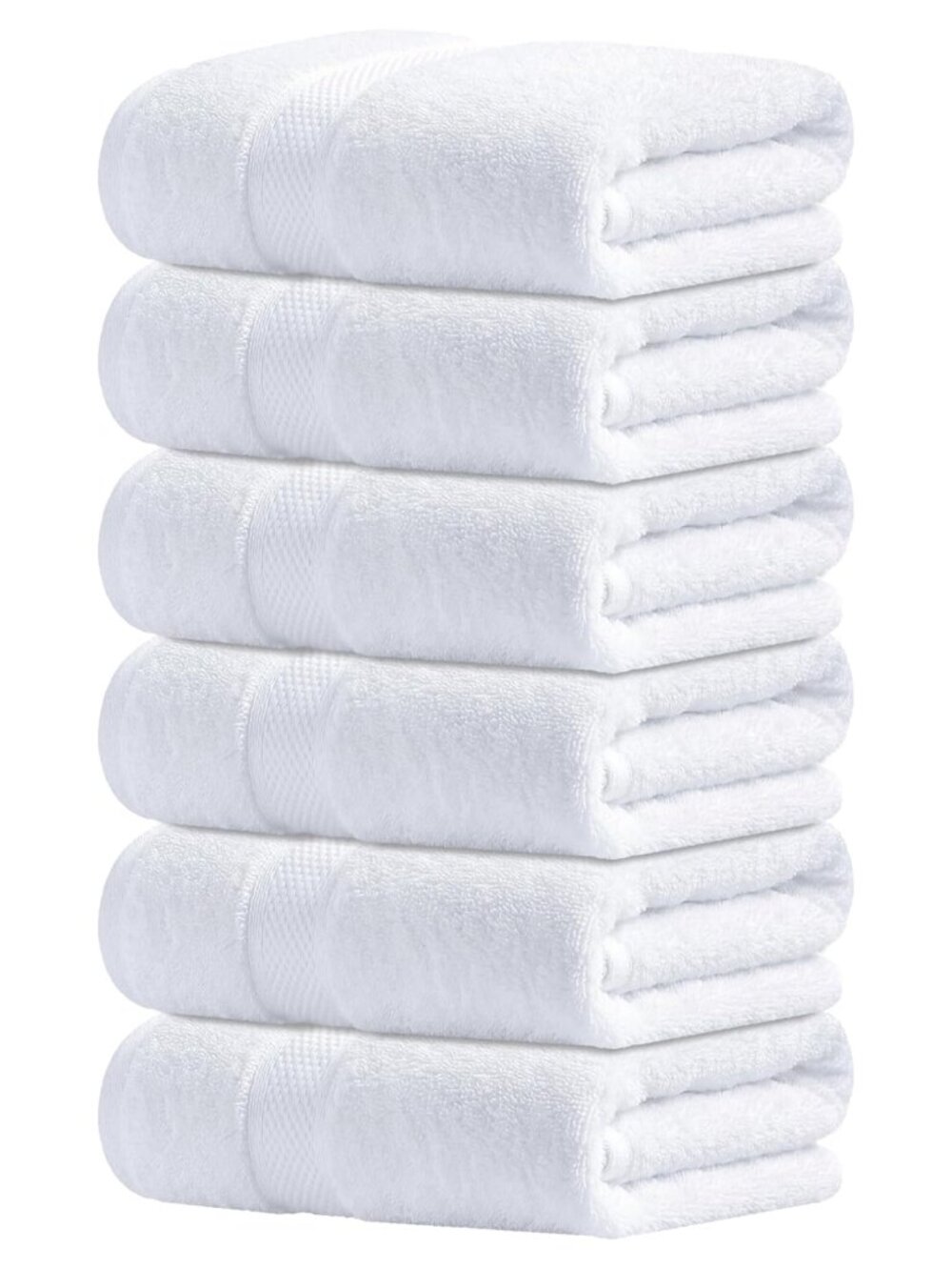 100% Cotton Hand Towels Set of 6 Ring Spun 600 GSM Soft Absorbent